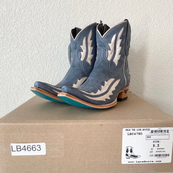 Lane Women's Blue and White Ankle Boots - Picture 10 of 12